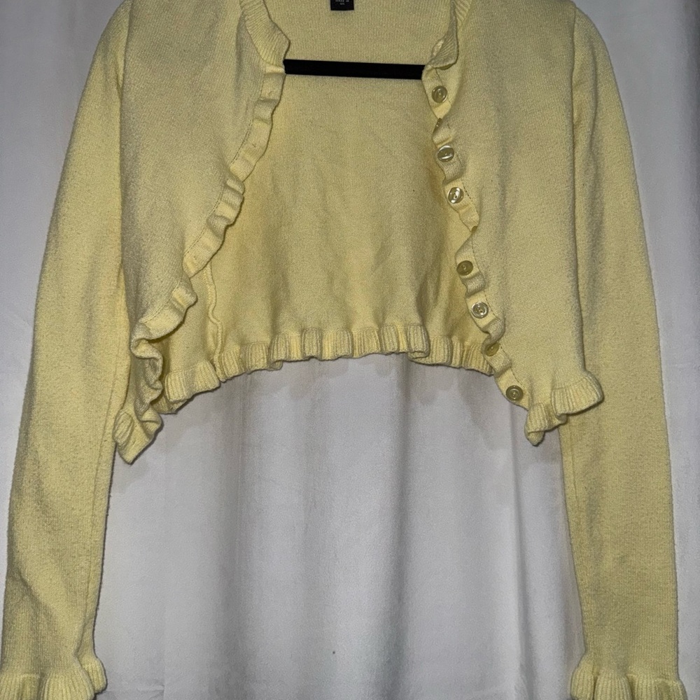 Boohoo Yellow Knit Shrug Sweater